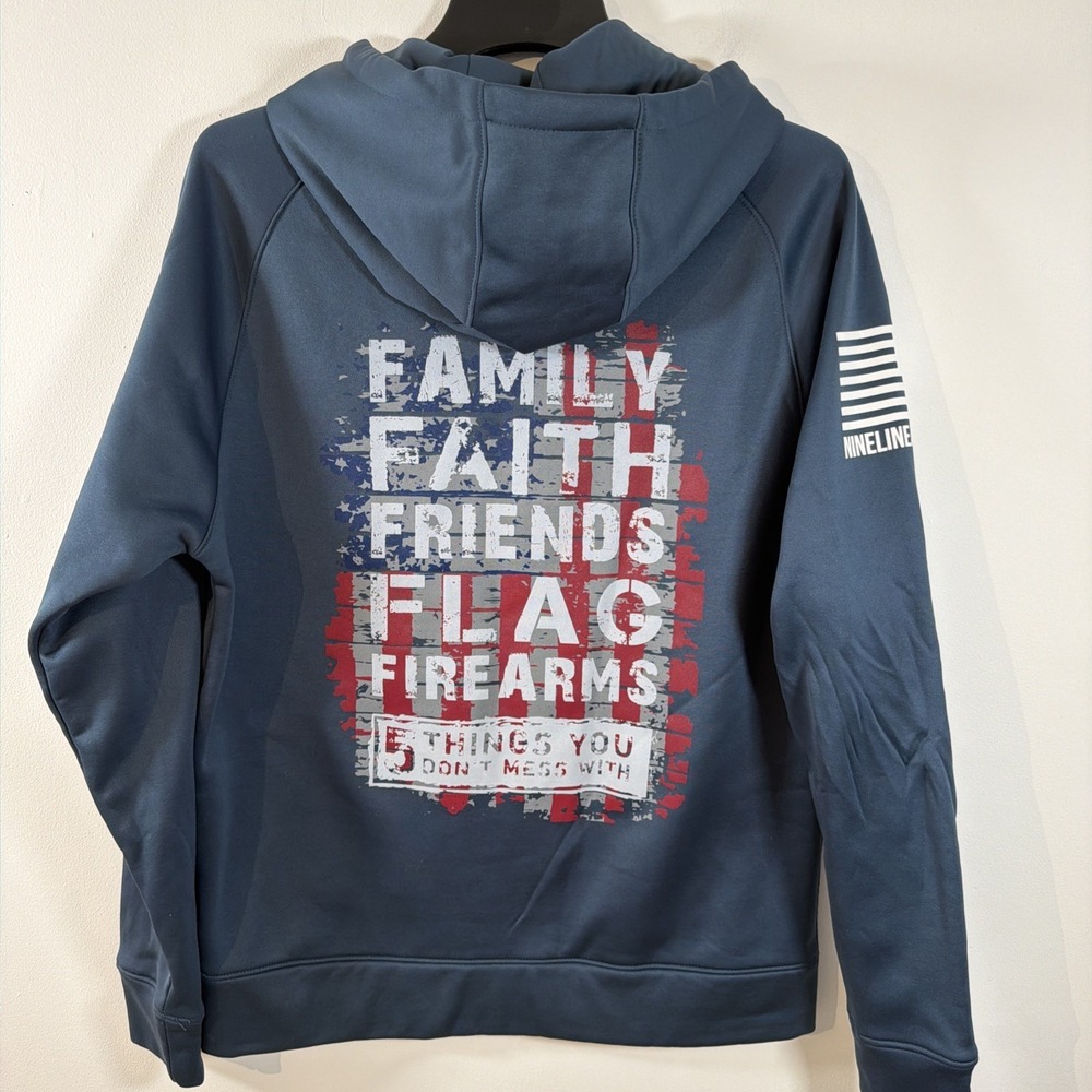 Nine Line Apparel Pullover Hoodie Family Faith‎ Friends Flag Firearms Large USA
